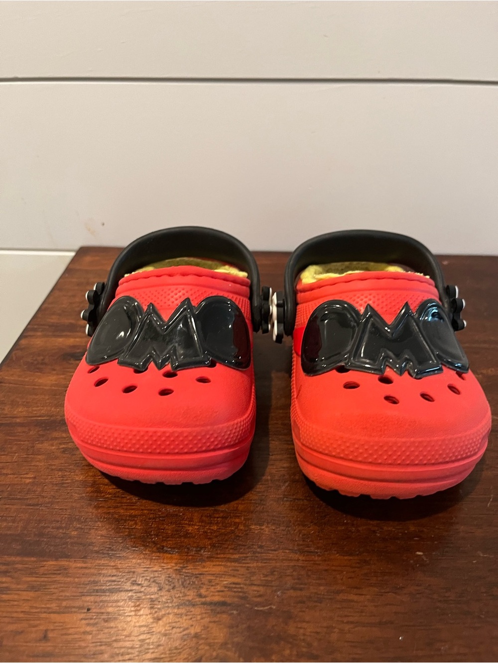 Mickey Crocs Kids Red Slip-On Clog Shoes with Black Accent size 5